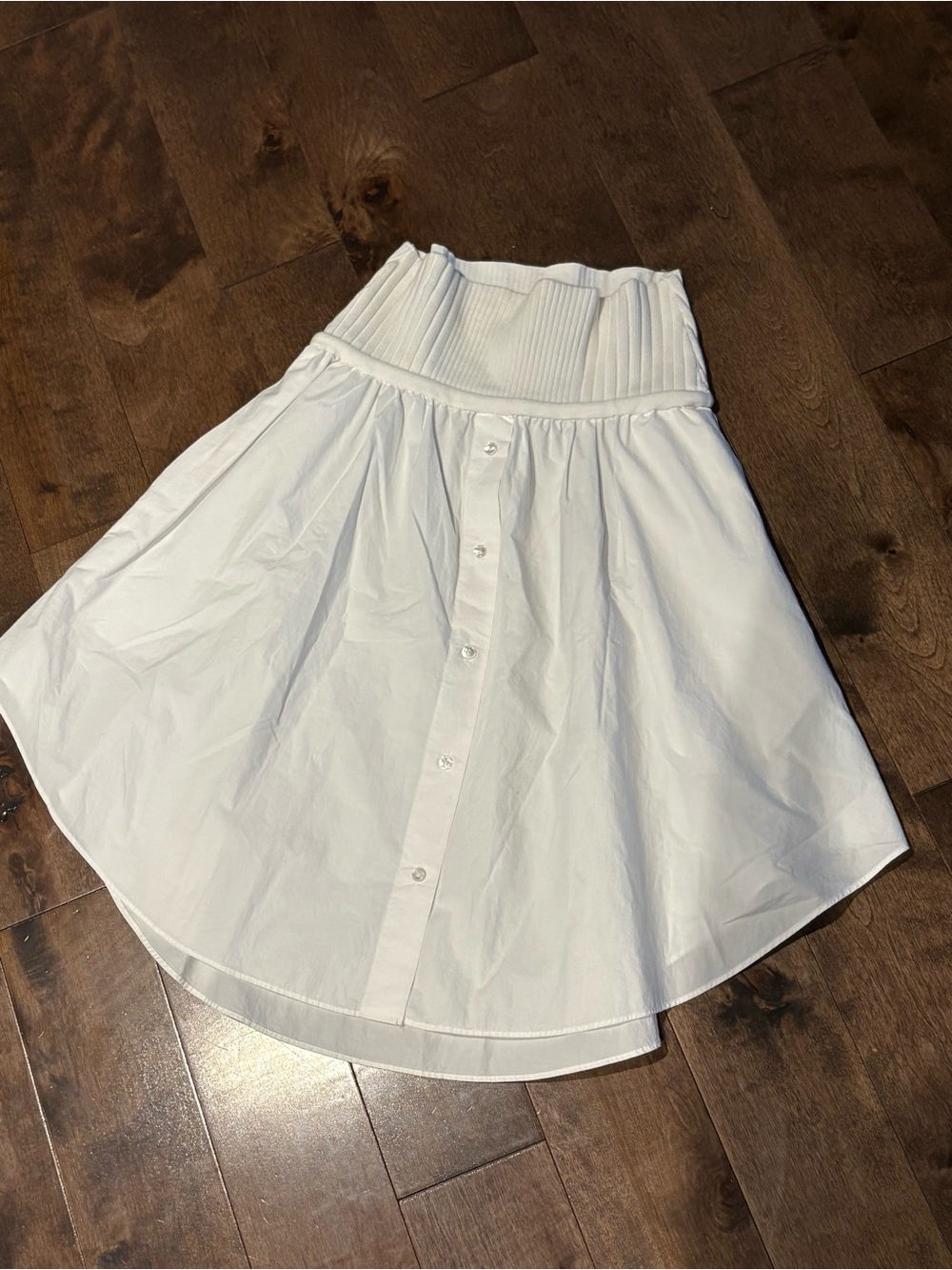 Alexander Wang White Button-Front A-Line Skirt